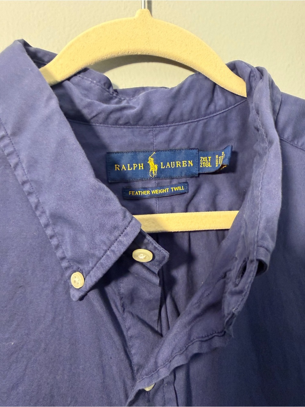 Ralph Lauren Button-Down Shirt in Navy with Red Polo Logo - Picture 2 of 4